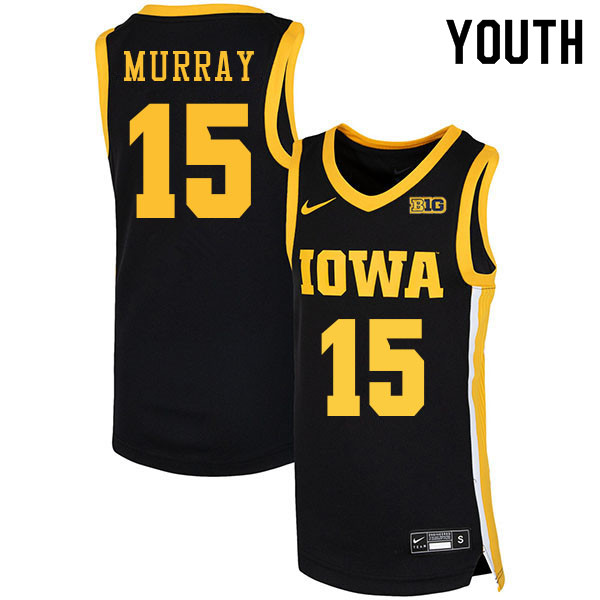Youth #15 Keegan Murray Iowa Hawkeyes College Basketball Jerseys Sale-Black